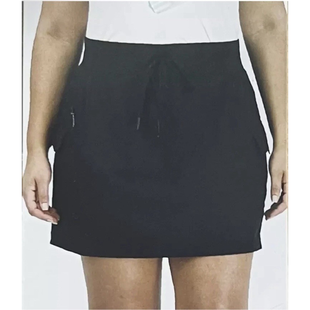 GERRY SOLID BLACK WOMEN'S BREEZY CARGO SKORT SZ LARGE